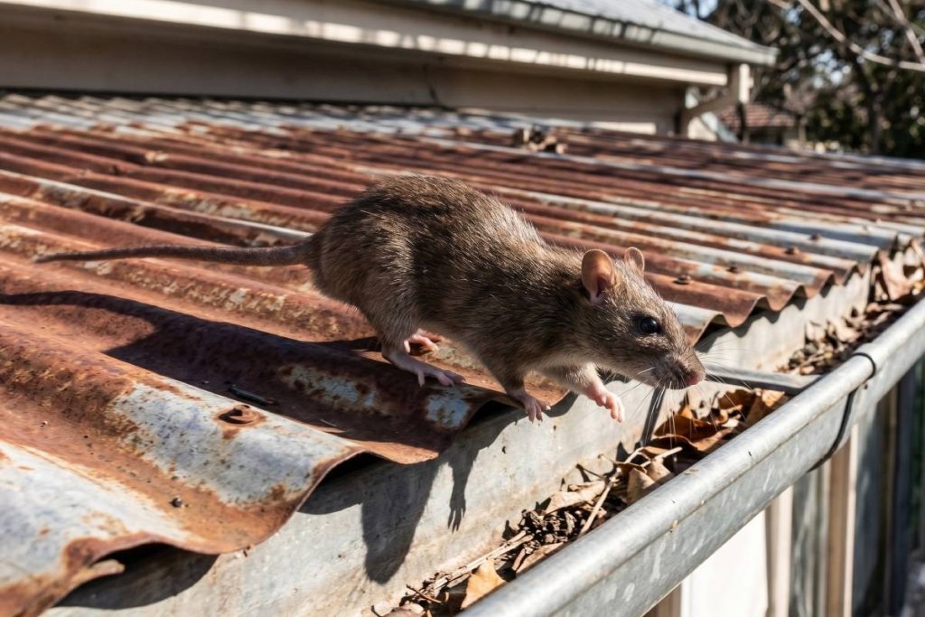 roof rat accessing Brisbane home via roofline gap near gutter